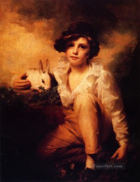  Henry Painting - Boy And Rabbit Scottish portrait painter Henry Raeburn